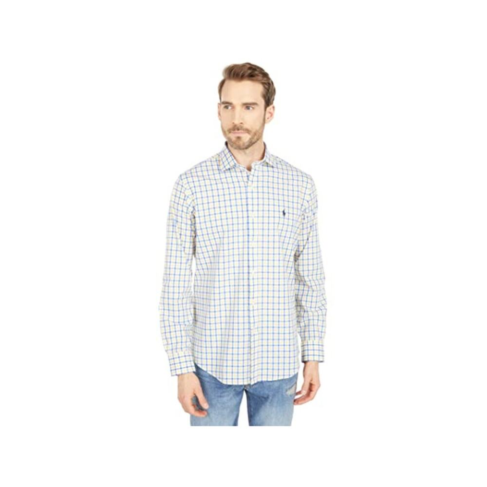 Ralph Lauren Men's Button Down Up Plaid Long Sleeve Polo 14.5 32 33 Office Pony‎